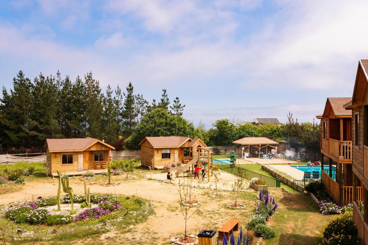 Cabana En Tunquen Con Parrilla, Fogon, Piscina Y Bosque Exterior foto